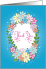 Thank You, Assortment of Colorful Daisies, Blank Inside card