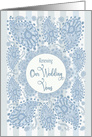 Renewal of Wedding Vows, Invitation, Paisley Print in Blue Hues card