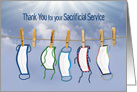 Thank You for Your Service, COVID-19, Clothesline of Decorative Masks card