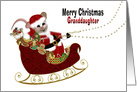 Santa Mouse Christmas, Granddaughter, Fat Mouse on Sleigh with Toys card