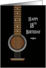 Birthday,18th, Black Acoustic Guitar card