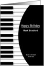 Birthday,Name Insert, Music Keyboard, Black and White, card