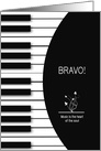 Bravo, Congratulations, Music Keyboard, Black and White, card