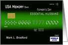 Father’s Day, Essential Husband, Credit Card, Custom Name on Front card