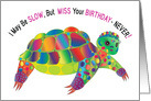 Fun Birthday Wishes from Abstract Turtle with Kaleidoscope Like Design card