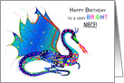 Happy Birthday Niece Says a Colorful Dragon in Kaleidoscope Collection card
