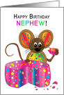 Happy Birthday, Nephew Says a Mouse in Kaleidoscope Collection card