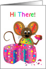 Hi There Says a Mouse in a Colorful Kaleidoscope Collection card