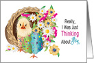 Thinking of You, Small Chick & Flowers in Kaleidoscope Collection card