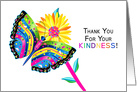 Thank You,Kindness, Butterfly and Daisy in Kaleidoscope Collection card