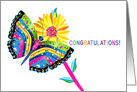 Congratulations, Butterfly and Daisy in Kaleidoscope Collection card