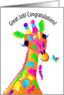 Congratulations, Colorful Giraffe in Kaleidoscope Collection card