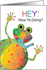 Hi, Hello, Colorful and Happy Frog in Kaleidoscope Collection card