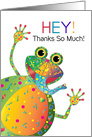 Thank You, Funny & Colorful Happy Frog in Kaleidoscope Collection card