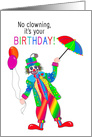 Birthday, Colorful Clown in Kaleidoscope Collection card