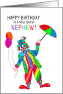 Birthday, Niephew, Clown in Kaleidoscope Collection card