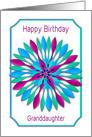 Birthday, Granddaughter, Colorful Spinner-like Motif Design card