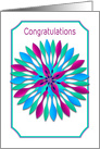 Congratulations, Colorful Spinner-like Motif Design card
