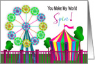Romantic, You Make My World Spin, Ferris Wheel with Spinners and Tent card