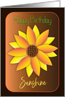 Birthday, Sunshine, Sunflower Isolated on Brown Gradient Background card