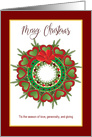 Christmas Heart Wreath with Pine Branches with Deep Red Border card