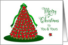 Christmas, To You & Yours, Red Poinsettia Christmas Tree, card