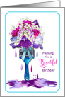 Birthday, Painting with a Painbrush Bouquet of Flowers card