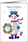 From All of Us Christmas Snowman and Wreath in Bright Vivid Colors card