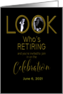 Retirement Party Invitation with two Photo and Text Inserts Black card