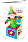 Birthday Party Invitation Children Jack in the Box in Vivid Colors card