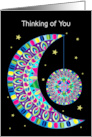 Thinking of You Abstract Kaleidoscope Type Moon card