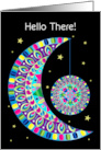 Hello Abstract Kaleidoscope Type Moon card