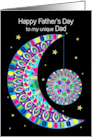 Father’s Day Unique Dad Abstract Kaleidoscope Type Moon card