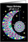 Birthday Girlfriend Abstract Kaleidoscope Type Moon card