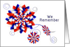 We Remember Military American Abstract Floral with 3D like design card