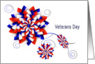 Veterans Day Military American Abstract Floral with 3D like design card