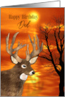 Birthday Dad Large Buck by Water at Sunset card