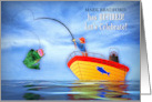 Retirement Party Invitation Fisherman Catching a Big Fish Name Insert card