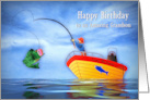 Birthday Grandson Fisherman Catching a Big Fish card