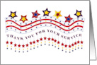 Thank You for Your Service Military Dangling Stars USA Banner card