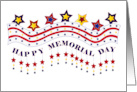 Memorial Day American Holiday Dangling Stars USA Banner card