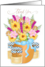 Thank You Country Flower Bouquet and Honey Jars card