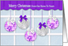 Christmas Window Pane From Our Home to Yours Snowing Purple Decoration card