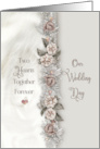 Wedding Invitation Soft Watercolor dreamy Roses Border Overlap card