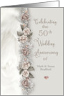 50th Wedding Anniversary Invitation Soft Dreamy Roses Name Insert card