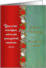 Christmas Friends Poinsettias Bordering Overlap Christian Verse card