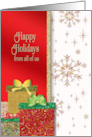 Christmas Business Happy Holidays From All of Us Snowflakes Gifts card