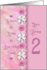Birthday for Girl Age Two Invitation Buttons Bows Everything Sweet card