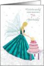 Birthday Party Invitation 7th Girl Fairy Lighting Candles Name Insert card