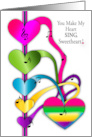 Valentines Sweetheart Hearts Abstract Music Notes My Heart Sings card